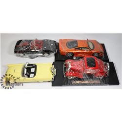 LOT OF 4 1:18 SCALE DIE CAST CARS
