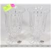 Image 1 : PAIR OF LEAD CRYSTAL VASES WITH TAGS