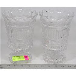 PAIR OF CRYSTAL VASES