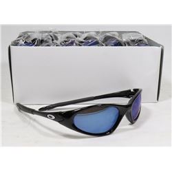BOX OF OAKLEY STYLE BLACK DESIGNER SUNGLASSES