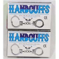 LOT OF 2 PAIRS OF HANDCUFFS WITH KEYS