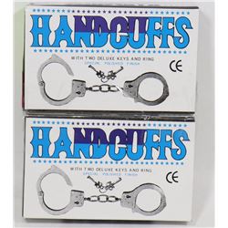 LOT OF 2 PAIRS OF HANDCUFFS WITH KEYS
