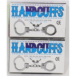 LOT OF 2 PAIRS OF HANDCUFFS WITH KEYS