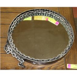 SOLID METAL FRAMED CHAIN LINK MIRROR