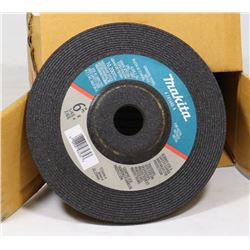 BOX OF 10 GRINDING WHEELS, 6" X 1/4" X 7/8",