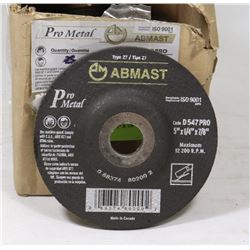 20 ABMAST 5" X 1/4" X 7/8" GRINDING WHEELS