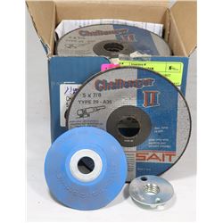 25 SAIT 5" X 7/8" TYPE29 36 GRIT GRINDING WHEELS