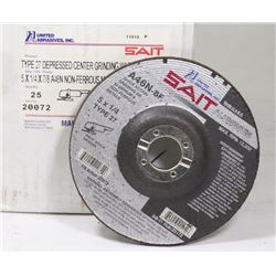 25 SAIT 5" X 1/4" X 7/8"  A464 GRINDING WHEELS