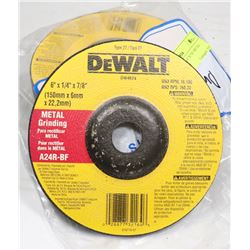 10 DEWALT 6" X 1/4" X 7/8" METAL GRINDING DISCS