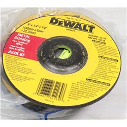 10 DEWALT 6" X 1/4" X 7/8" METAL GRINDING DISCS