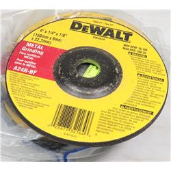 10 DEWALT 6" X 1/4" X 7/8" METAL GRINDING DISCS