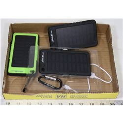LOT OF 3 EDDIE BAUER SOLAR POWER BANKS 6000MAH
