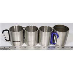 LOT OF 4 EDDIE BAUER STAINLESS STEEL  MUGS