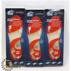 3 PAIRS OF NEW GEL GENIE INSOLES WOMENS SIZE