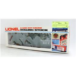 LIONEL BUDWEISER REEFER, 0 AND 027 GAUGE