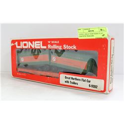 LIONEL GREAT NORTHERN FLAT CAR WITH TRAILERS