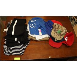 LOT WITH APPROX 12 PCS NEW CLOTHING AND 5 HATS