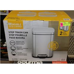 PAIR OF STAINLESS STEEL STEP TRASH CAN FOOT
