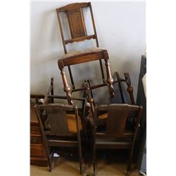 LOT OF 5 UNCLAIMED ANTIQUE OAK SIDECHAIRS