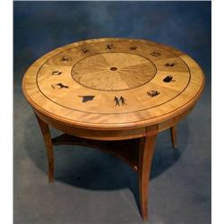 Soffbord med zodiaktecken i intarsia Ot