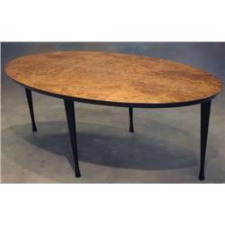 Soffbord rotfanér med svärtade ben H 49