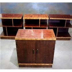 Skåp + 3 bokhyllor björk/palisander art