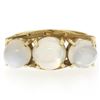 Image 4 : Antique 18k Gold 4.50 ctw Three Stone Cabochon Moonstone Open Work Band Ring