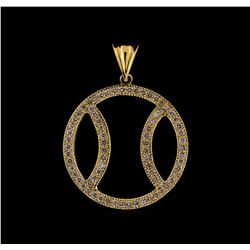 1.00 ctw Diamond Baseball Pendant - 14KT Yellow Gold