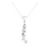 Image 1 : 0.50 ctw Diamond Descending Pendant with Chain - 14KT White Gold