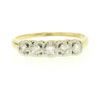 14k Yellow & White Gold .28 ctw 5 Round Brilliant Cut Prong Set Diamond Band Rin