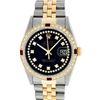 Image 1 : Rolex Mens 2 Tone 14K Black String Diamond & Ruby 36MM Datejust Wristwatch