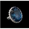 14KT White Gold 35.89 ctw Topaz and Diamond Ring