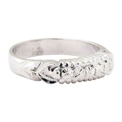 Engraved Straight Line Ring - Platinum