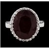 Image 2 : 12.04 ctw Ruby and Diamond Ring - 14KT White Gold