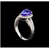Image 4 : 14KT White Gold 2.51 ctw Tanzanite and Diamond Ring