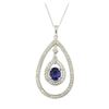 1.67 ctw Blue Sapphire Pendant With Chain - 14KT White Gold