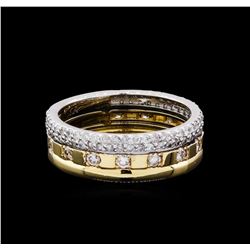 0.85 ctw Diamond Ring - 14KT Two-Tone Gold