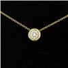 Image 2 : 18k Yellow Gold 0.40 ctw F VS1 Bezel Round Diamond Solitaire Pendant 18" Chain