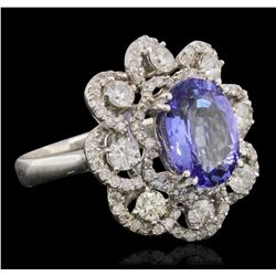 14KT White Gold 3.23 ctw Tanzanite and Diamond Ring