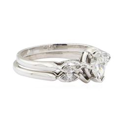 0.50 ctw Diamond Wedding Set - 18KT White Gold