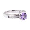 1.61 ctw Tanzanite And Diamond Ring - 14KT White Gold
