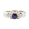 Image 2 : 2.05 ctw Sapphire And Diamond Ring - Platinum and 18KT Yellow Gold