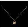 Image 2 : 3.71 ctw Ametrine and Diamond Pendant With Chain