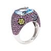 Image 4 : 18.76 ctw Colored Stone Ring - 18KT White Gold with Black Rhodium Plating