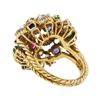 Image 3 : 7.08 ctw Ruby, Emerald, Sapphire, and Diamond Ring - 18KT Yellow Gold and Platin