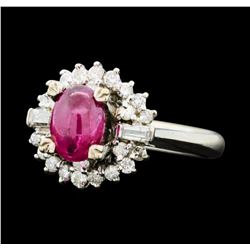 1.00 ctw Ruby And Diamond Ring - 10KT White Gold