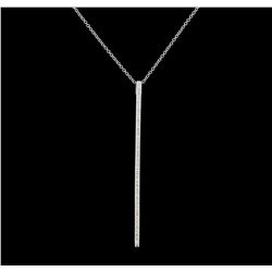 0.50 ctw Diamond Pendant With Chain - 14KT White Gold