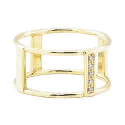 0.10 ctw Diamond Ring - 14KT Yellow Gold