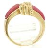 Image 6 : 14k Yellow Gold 2 Bezel Set Rectangular Pink Jade Bypass Ring