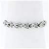 Image 2 : 14K White Gold 2.25 ctw Baguette & Round Diamond Split Open Link Tennis Bracelet